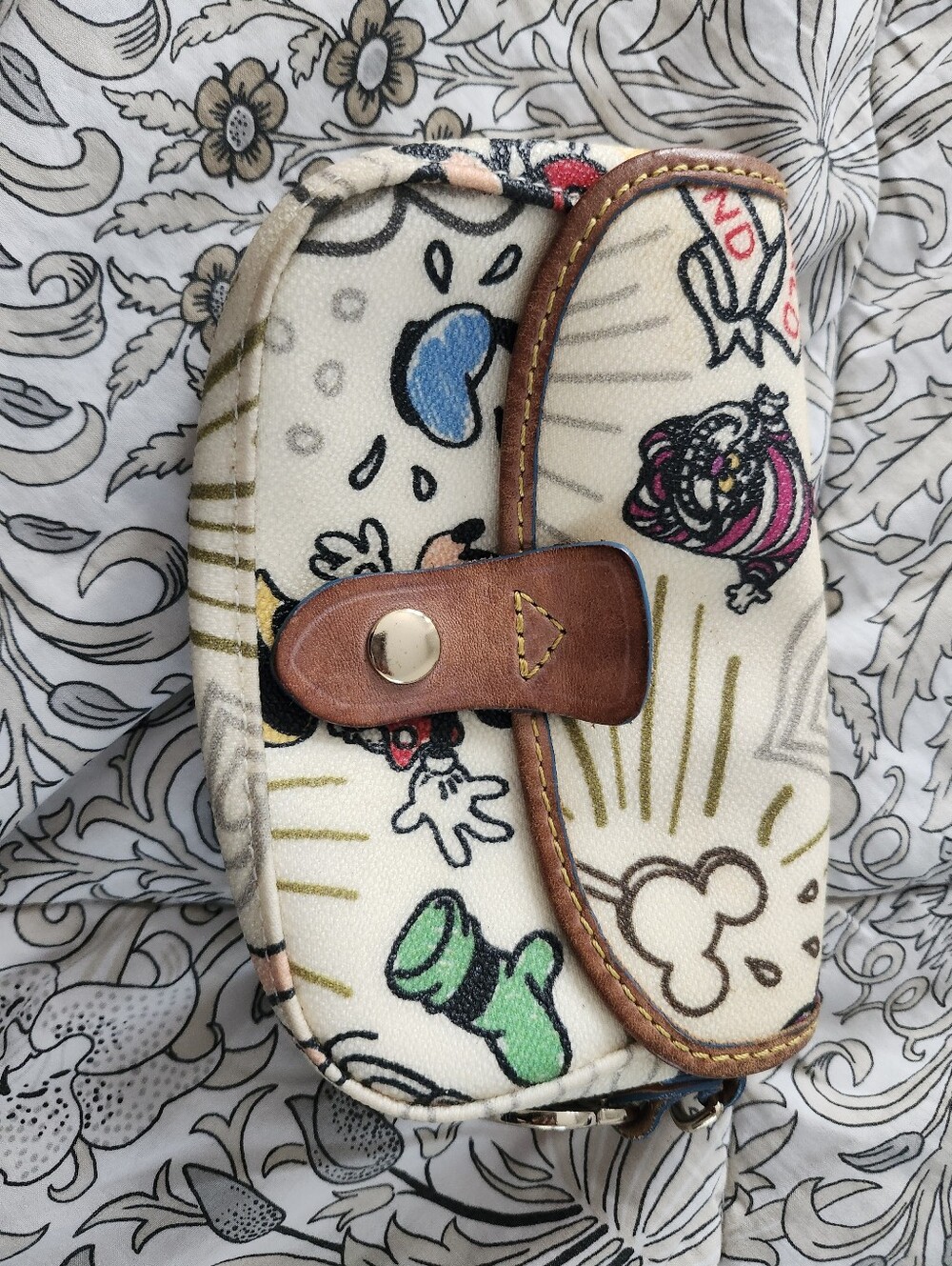 Dooney & Bourke Cream Small Bag with Multicolor Disney Print